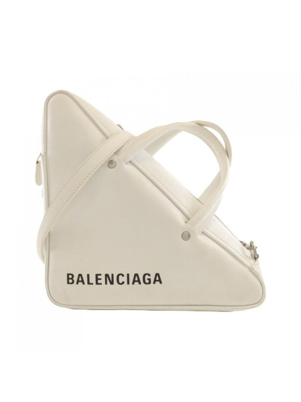 Balenciaga Triangle Duffle Travel Bags Silver